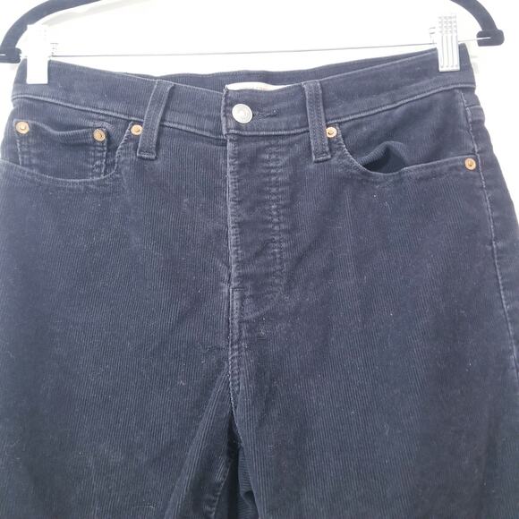 Levi's Premium Big E Wedgie Straight Black Corduroy Pants Button Fly - Picture 11 of 15